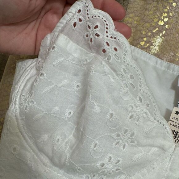 West of Melrose White Eyelet Lace Up Corset Top XL NWT - Picture 4 of 10